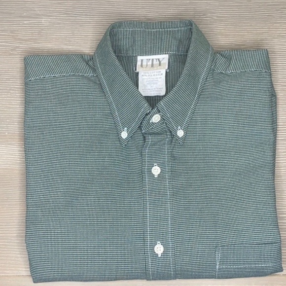 UTY Cotton Green Patterned Button Down Shirt L - Picture 1 of 8
